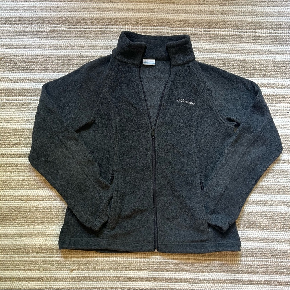 Columbia Fleece Zip Up Jacket Gray L